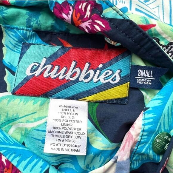 Chubbies Reversible “The Party in the Front” Pullover Multicolor Sherpa Jacket S - Picture 6 of 8